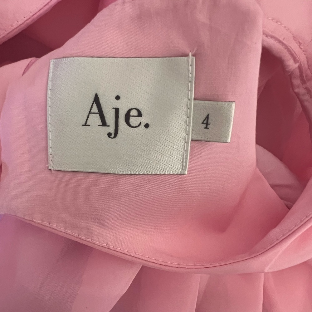 Aje Simplicity Puff Sleeve Cut Out Backless Mini Dress Ballet Pink Size 4 EUC - Picture 7 of 10